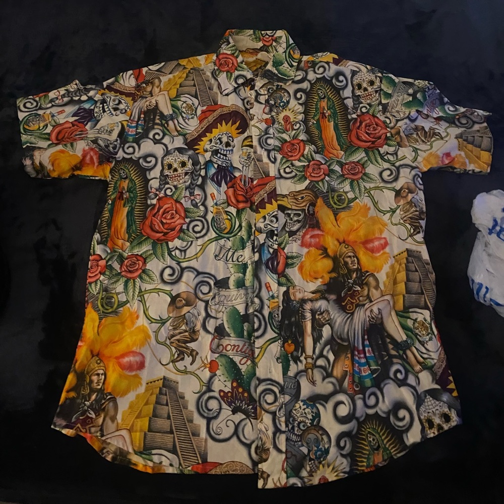 Dia de Los muertos men’s button down shirt